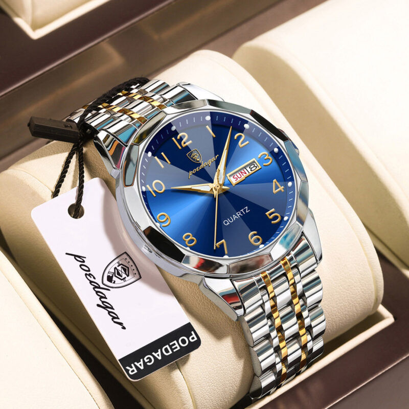 Királykék számlapos vízálló férfi karóra